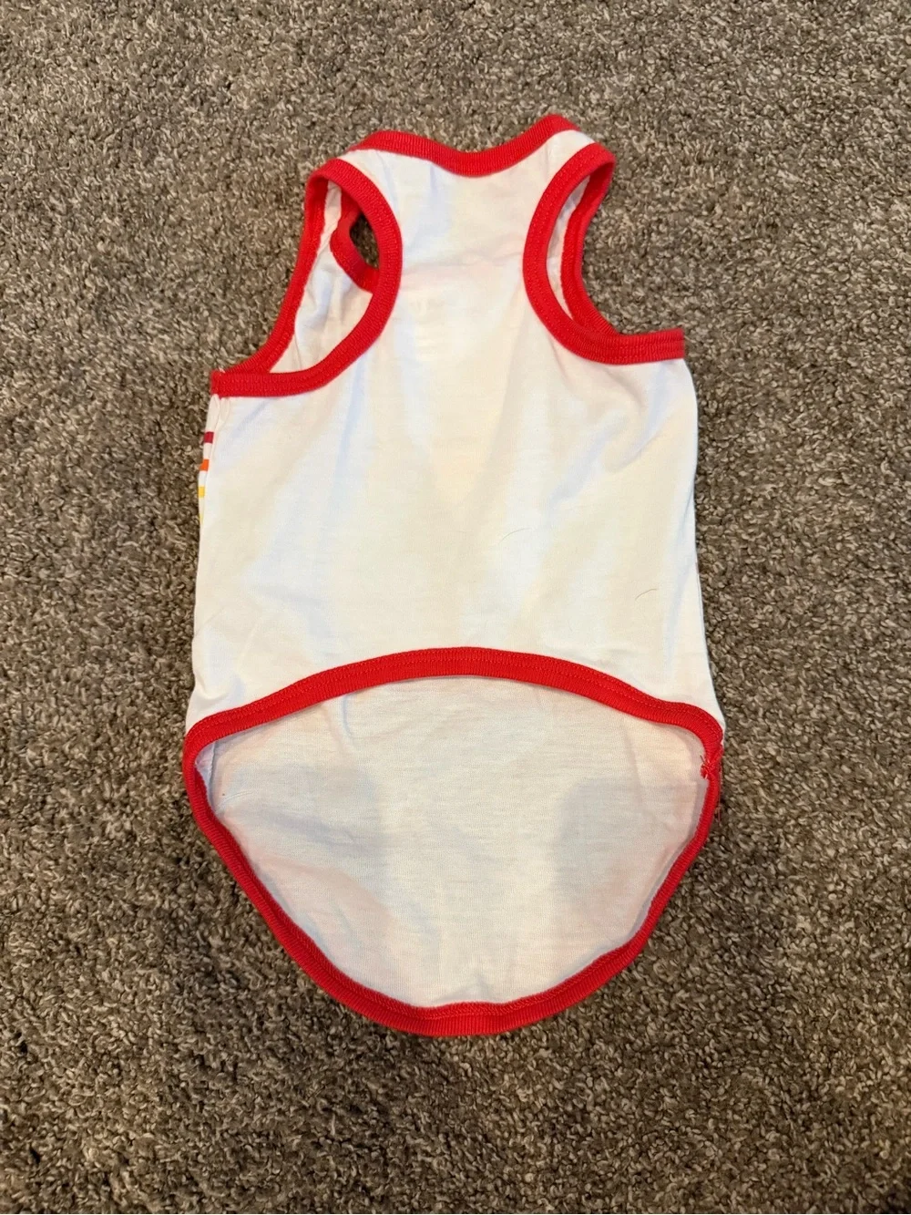 White & Red Striped Rainbow Accent Dog Tank Top ‘pride’